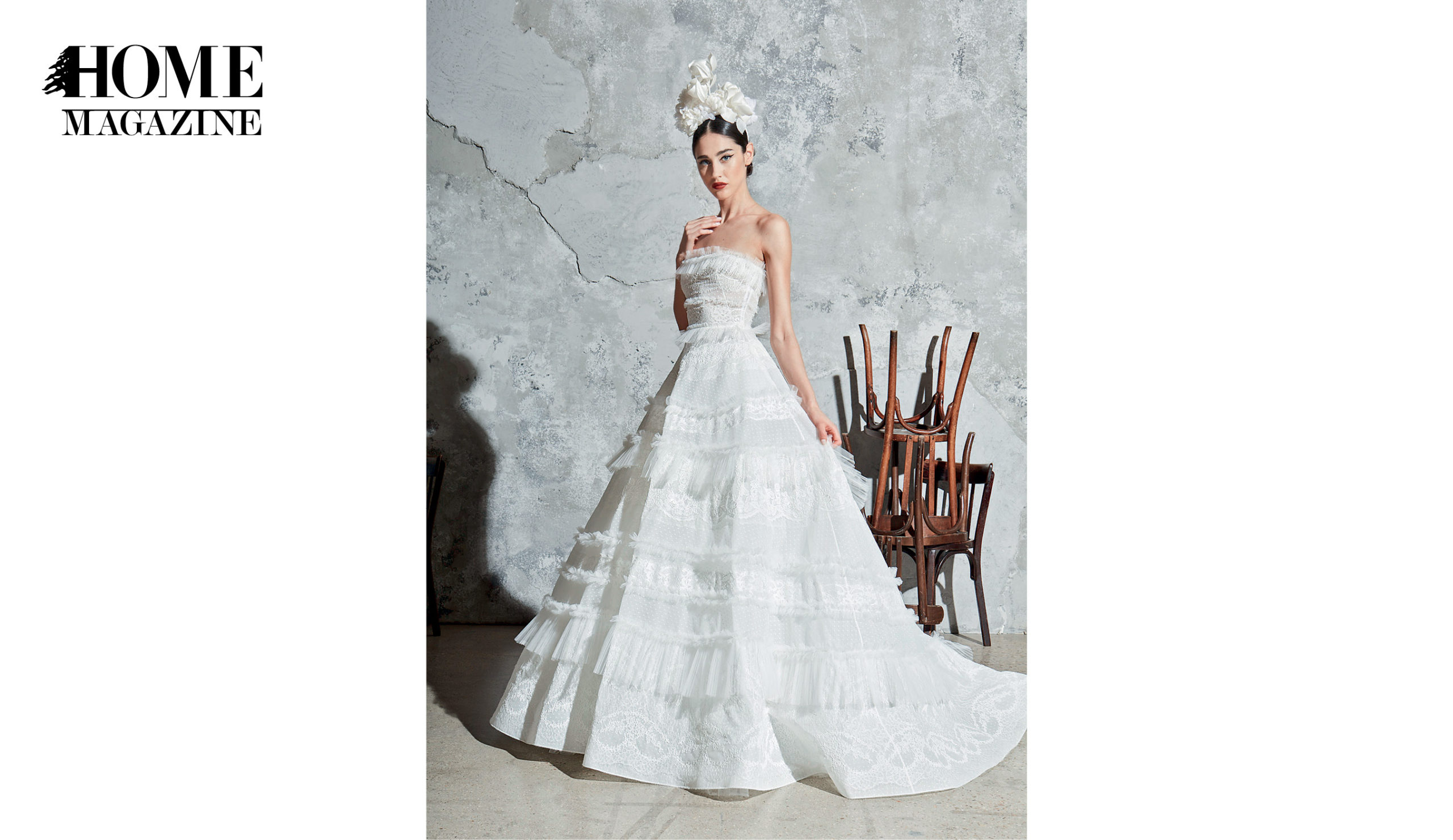 Model in bridal dress