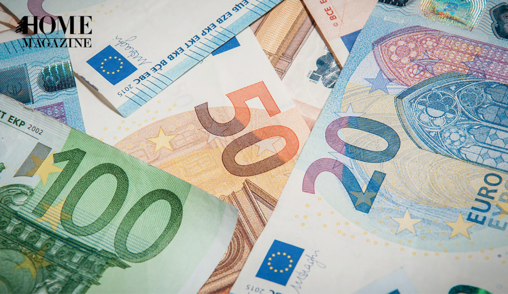 Colored money bills